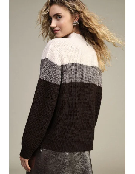 Pull à col rond, à blocs de couleur et à manches longues Dixie