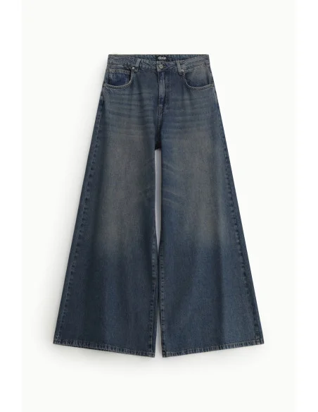 Dixie High-Waisted, Five-Pocket Wide-Leg Jeans
