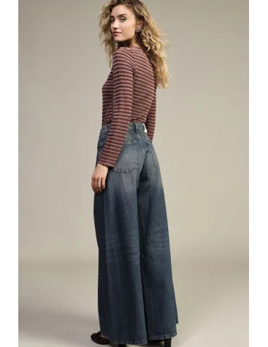 Dixie High-Waisted, Five-Pocket Wide-Leg Jeans