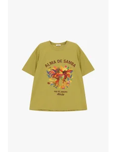 T-shirt à manches courtes, imprimé « Samba », coupe ample, modèle « Dixie »