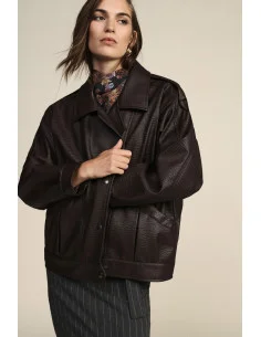 Manteau court à grand revers et poches avant Dixie