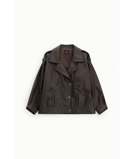 Manteau court à grand revers et poches avant Dixie