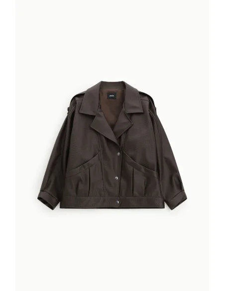 Manteau court à grand revers et poches avant Dixie