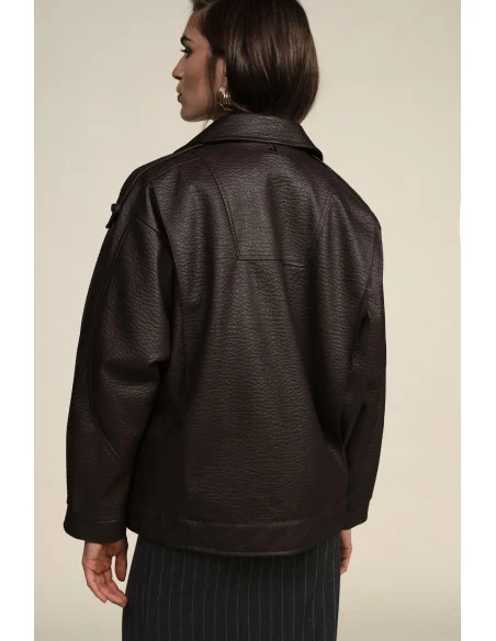 Dixie Short Coat with Wide Lapels and Front Pockets