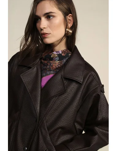 Manteau court à grand revers et poches avant Dixie