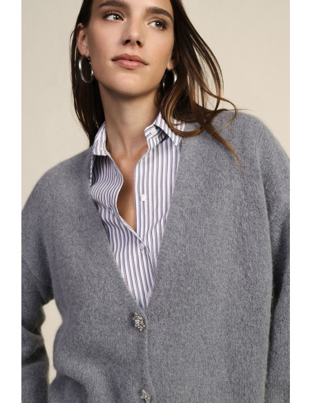 Dixie Cardigan with Jewelled Buttons and Wide Sleeves - Vestiti Fir...