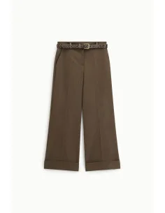Pantalon palazzo avec ceinture cloutée et revers Dixie 2
