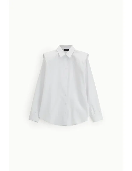Classic Blouse with Structured Shoulders and Dixie Cuffs