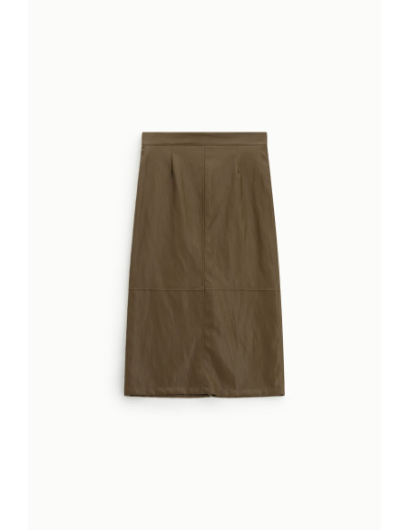 Dixie Mid-Length Sheath Skirt with Exposed Stitching - Vestiti Firm...