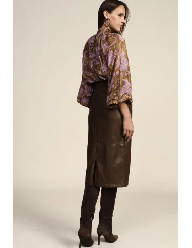 Midi Pencil Skirt with Visible Seams Dixie