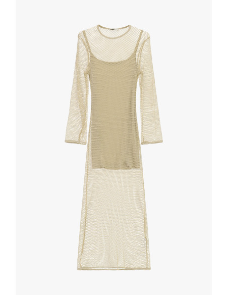 Dixie Long Mesh Dress with Long Sleeves and Slip - Vestiti Firmati ...