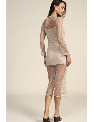 Dixie Long Mesh Dress with Long Sleeves and Slip - Vestiti Firmati ...