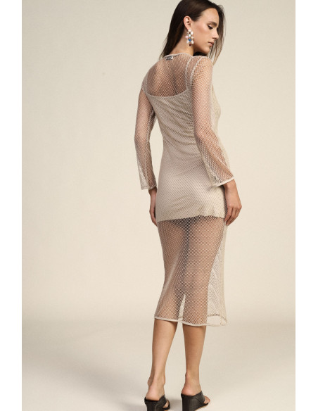 Dixie Long Mesh Dress with Long Sleeves and Slip - Vestiti Firmati ...