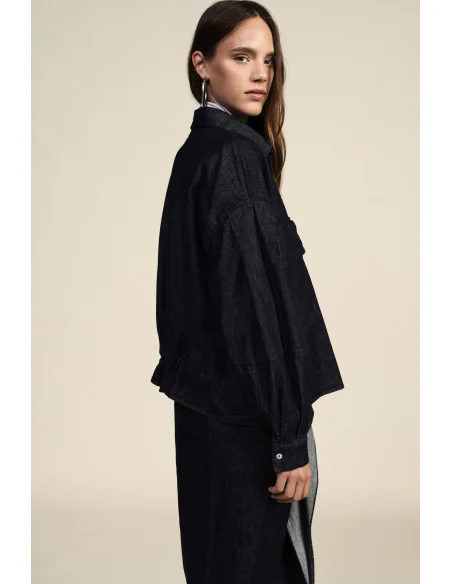 Blouse with Patch Pockets and Straight Cut Dixie