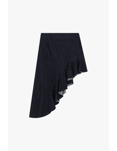Dixie Asymmetrical Midi Skirt with Side Ruffles - Vestiti Firmati L...