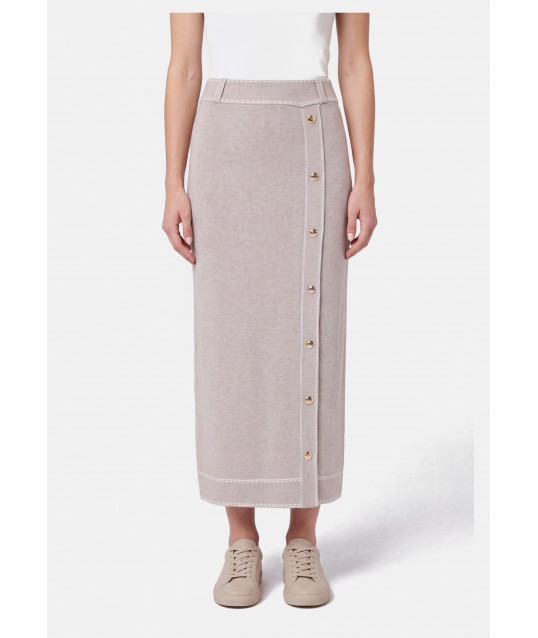 Jupe midi en mélange de soie Liu Jo