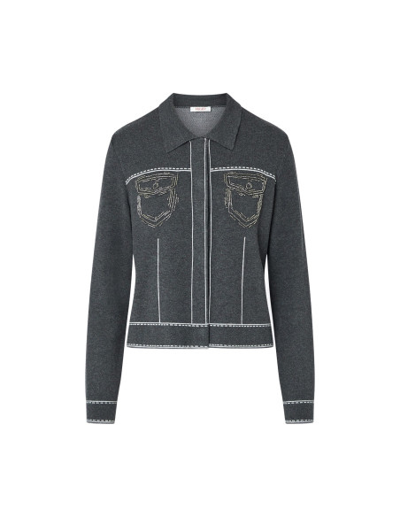 Beaded Knit Jacket Liu Jo