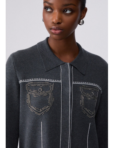 Beaded Knit Jacket Liu Jo