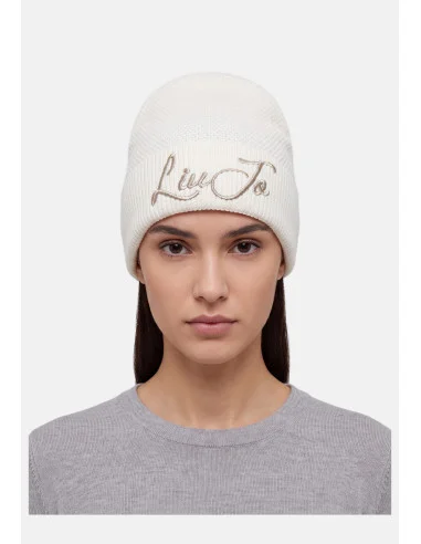 Bonnet en maille avec logo Liu Jo