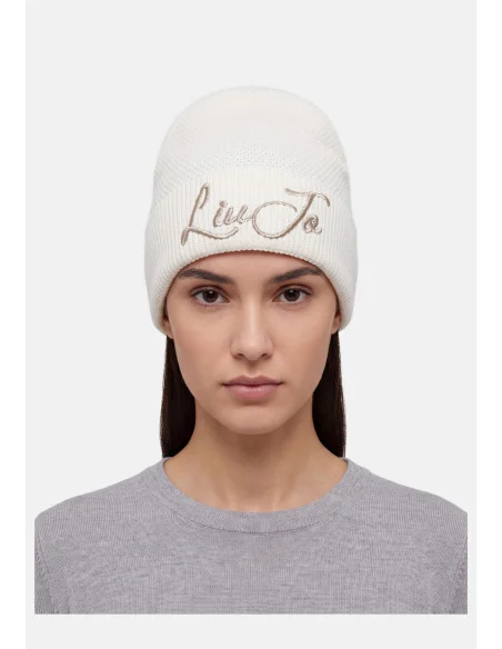 Bonnet en maille avec logo Liu Jo