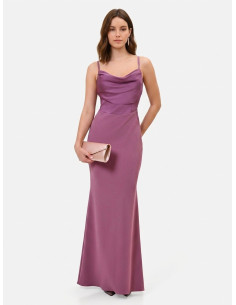 Long Sheath Dress in Scuba Crepe with a Satin Corset by Rinascimento