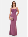Robe longue fourreau en crêpe scuba avec corset en satin « Rinascimento »
