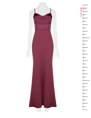 Long Sheath Dress in Scuba Crepe with a Satin Corset by Rinascimento