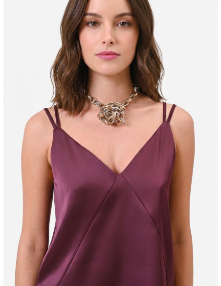 Top In Raso Con Doppie Spalline E Targhetta Logo Rr Dietro Rinascimento