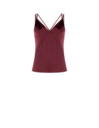 Top In Raso Con Doppie Spalline E Targhetta Logo Rr Dietro Rinascimento