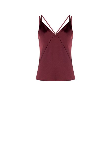 Top In Raso Con Doppie Spalline E Targhetta Logo Rr Dietro Rinascimento