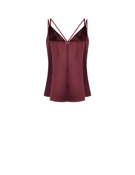 Satin Top with Double Straps and RR Logo Patch on the Back – Rinascimento