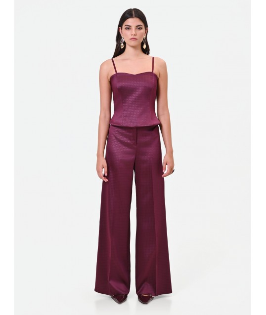 Crop Top Bustier In Raso Jacquard Rinascimento
