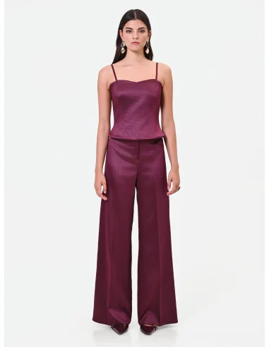 Crop top bustier en satin jacquard « Rinascimento »