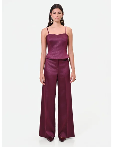 Crop Top Bustier In Raso Jacquard Rinascimento