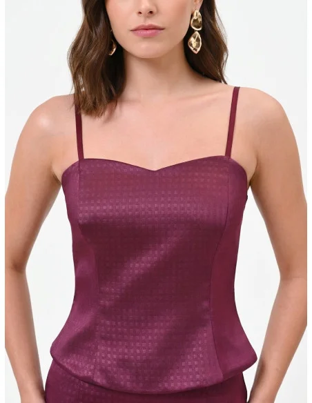 Crop Top Bustier In Raso Jacquard Rinascimento