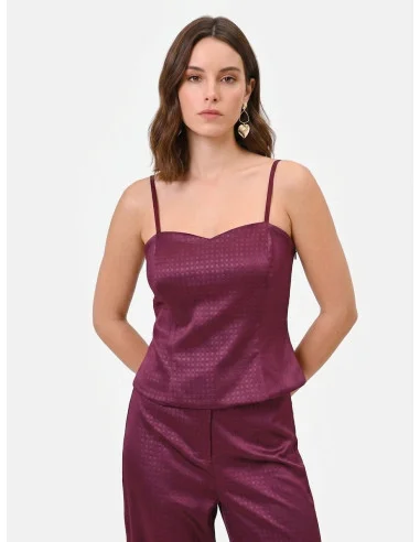 Crop Top Bustier In Raso Jacquard Rinascimento