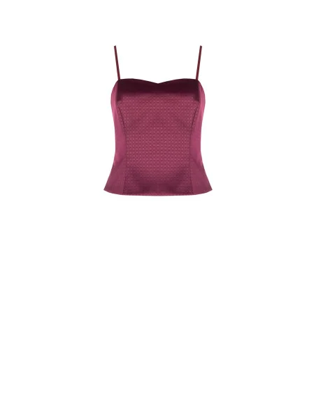Crop Top Bustier In Raso Jacquard Rinascimento