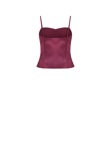Crop Top Bustier In Raso Jacquard Rinascimento