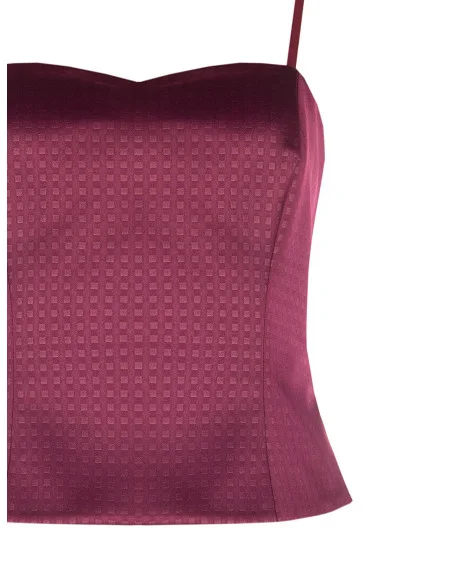 Crop Top Bustier In Raso Jacquard Rinascimento