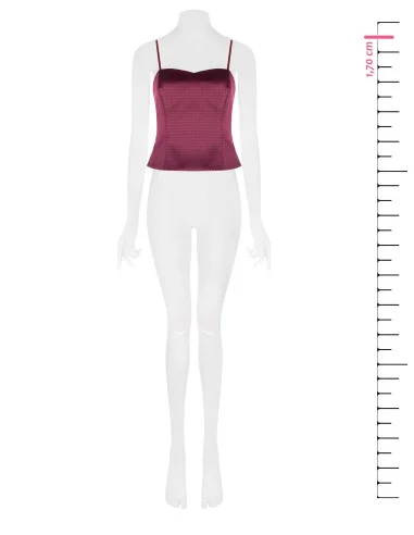 Crop top bustier en satin jacquard « Rinascimento »