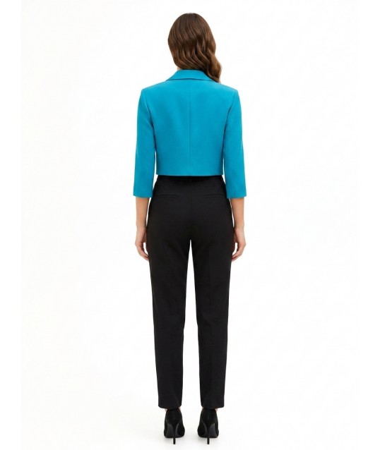 Giacca Blazer Crop Aperta In Tessuto Tecnico Rinascimento