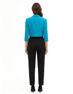 Giacca Blazer Crop Aperta In Tessuto Tecnico Rinascimento 2