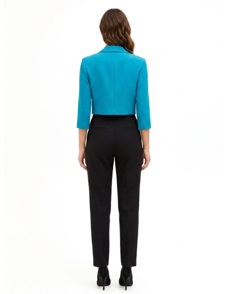 Veste blazer courte ouverte en tissu technique « Rinascimento »