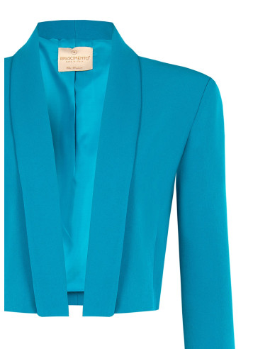 Giacca Blazer Crop Aperta In Tessuto Tecnico Rinascimento