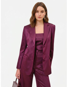 Rinascimento Jacquard Satin Fitted Blazer Jacket
