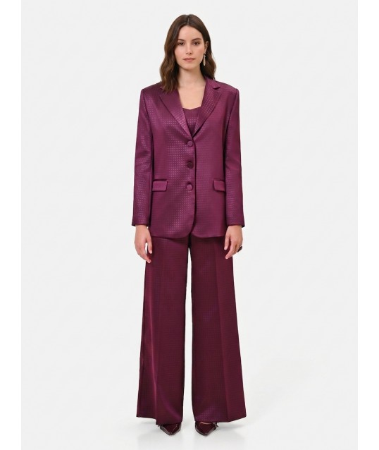 Giacca Blazer Sfiancata In Raso Jacquard Rinascimento