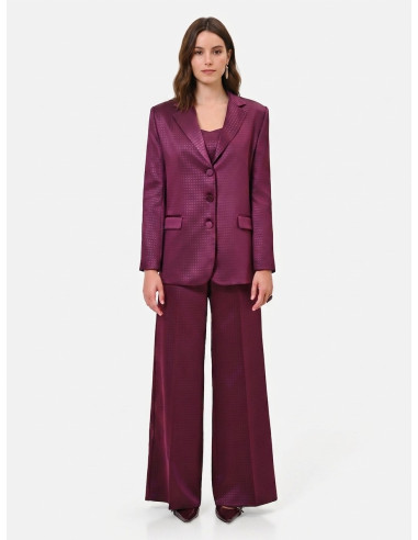 Giacca Blazer Sfiancata In Raso Jacquard Rinascimento