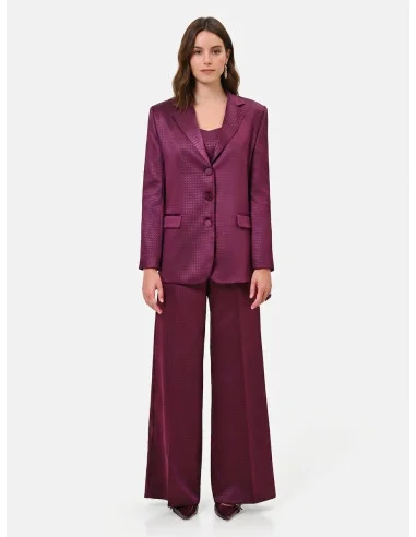 Rinascimento Jacquard Satin Fitted Blazer Jacket