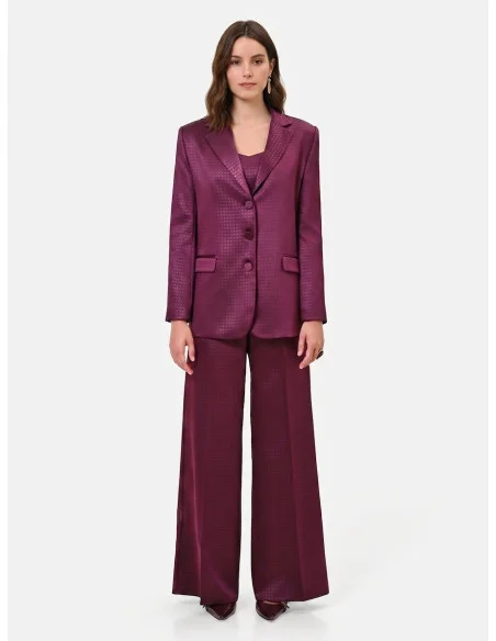 Giacca Blazer Sfiancata In Raso Jacquard Rinascimento