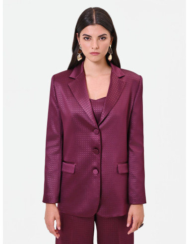 Giacca Blazer Sfiancata In Raso Jacquard Rinascimento